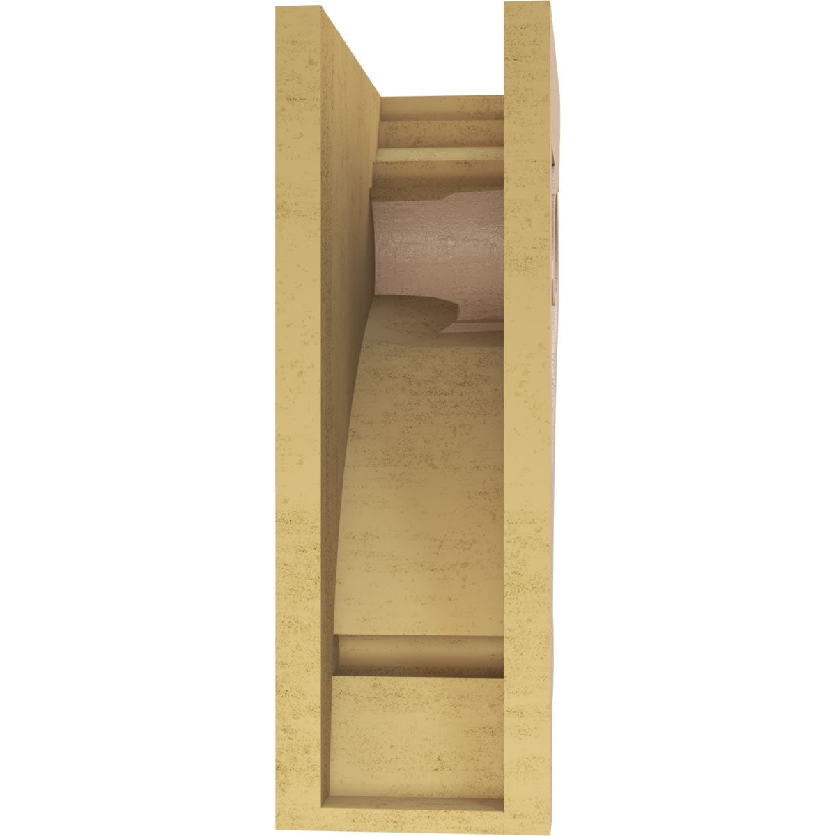 6"W x 12"D x 18"H Classic Mayflower Rough Cedar Woodgrain TimberThane Corbel, Primed Tan