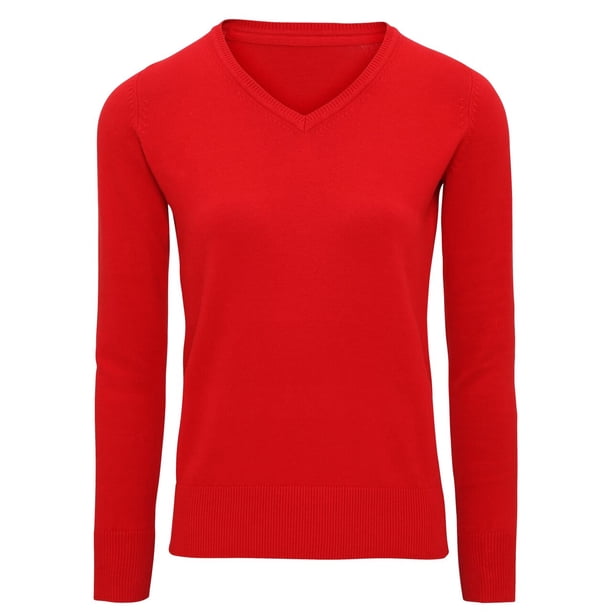 Asquith And Fox - Jersey de Cuello Pico para Mujer (Rojo Cherry)