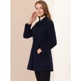 thumbnail image 4 of Abrigo de Invierno Allegra K Cuello Peter Pan Mujer Azul oscuro XS, 4 of 6
