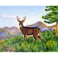 thumbnail image 2 of Betsy Drake Interiors Deer in Mountains Outdoor Wall Hanging 24x30, 2 of 3