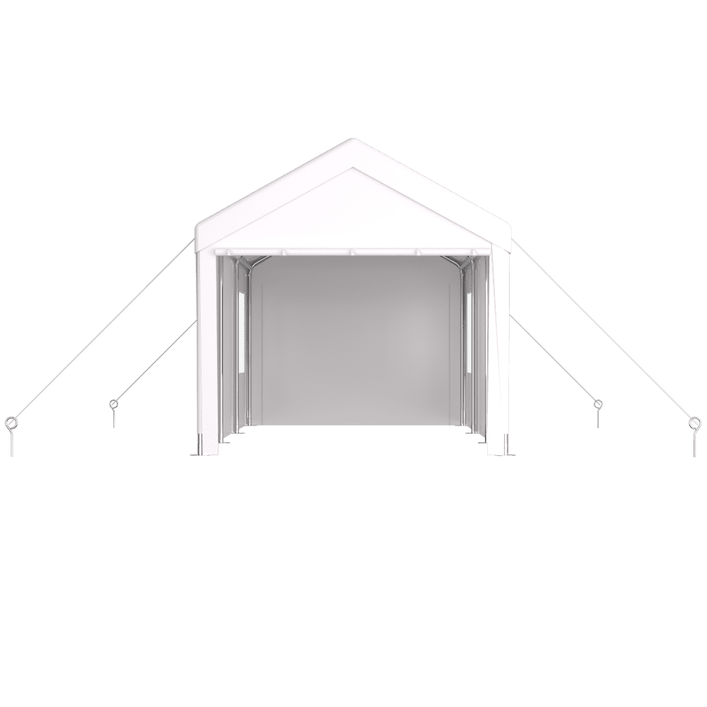 NOBOLEA Carport 12' x 20' Portable Garage, Heavy Duty Car Port Canopy with 2 Roll-up Doors & 4 Ventilated Windows for Car, Truck, Boat, Garden Tools