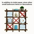 thumbnail image 4 of Excello Global Products Rustic Wooden Toilet Paper Holder: Tic Tac Toe Design for Wall Mounted or Freestanding Bathroom Tissue Roll Storage Organizer - EGP-HD-0162-OS, 4 of 6