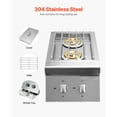 thumbnail image 2 of KFFKFF Double Side Burner with Lights Propane Built-in Side Burner 2 x 15000BTU Nature Gas Burners Stainless Steel For BBQ Outdoor, 2 of 9