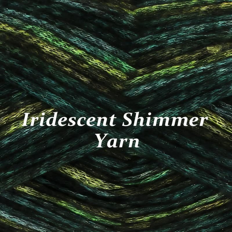 Firefly Iridescent Shimmer Yarn: A Touch of Magic in Every Stitch, Shimmer Yarn Green, Firefly Yarn for Knitting & Crocheting-Sweaters, Shawls, Hats, Crafts & More