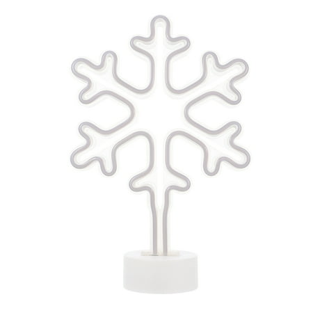 

1pc LED Snowflake Neon Shaped Lamp Plastic Night Light (without Battery White)