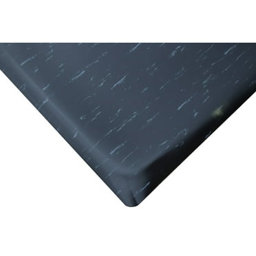 48" Wide, Rhino Mats, Marbleized Tile Top Anti-fatigue Mat, Black / White, 1/2" Thick, Choose Length