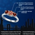 thumbnail image 2 of Gem Stone King 14K White Gold Ecstasy Mystic Topaz & Red Garnet 3-Stone Engagement Ring | 1.74 Cttw | Round 5MM and 4MM | Three Stone Wedding Anniversary Promise Ring for Women (Size 7), 2 of 6