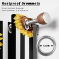 thumbnail image 5 of Outdoor Curtains for Patio Waterproof Sunflower Black Stripes Indoor/Outdoor Curtain Tiebacks Pastoral Striped Privacy Curtain Sun Block Grommet Drapes for Pergolas Gazebo Porch 2 Panel 54x108 Inch, 5 of 9