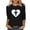 A408 Black, variant on Mifsaly Heart Graphic Cotton Top Women Crewneck 3/4 Sleeve Shirt Breathable Lightweight Slim Fit Summer Blouse Versatile Daily Wear Fashion Tee S