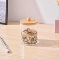thumbnail image 3 of Caja de almacenamiento de acrílico transparente con tapa de bambú y palillos de algodón, redonda, apilable, para tazas, caja de almacenamiento de acrílico transparente con tapa de madera, redonda,, 3 of 6