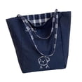 thumbnail image 1 of Bolso tote para mujer, multiusos, reutilizable, para guardar cosas, ideal para viajes, gimnasio o trabajo. Azul, 1 of 9