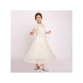 thumbnail image 5 of Girls Dress Floral White Lace Pearl Heart Maxi Princess Short Sleeve 6 Years, 5 of 7