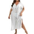 thumbnail image 1 of Birdeem Womens Contrasting Color Patchwork Deep V Short Sleeved Split Dress, 1 of 1