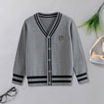 thumbnail image 2 of Gibobby Sweater Little Girls Boys Cardigan Sweater 0-12 Months 2t 3t 4t Toddler Cute Bow Front Long Sleeve Knit Print Sweater Tops(3-4 Years,Grey), 2 of 5
