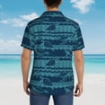 thumbnail image 6 of Daiia Turtles and Waves Hawaiian Shirt for Men Gentle Cotton Regular Short Sleeve Casual-Large, 6 of 9