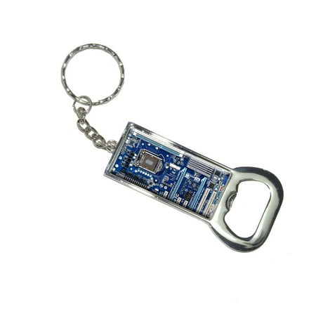 Blue Computer Motherboard - Processor CPU Memory Bottle Opener (Best Motherboard Cpu And Graphics Card Combo)