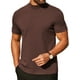 thumbnail image 1 of Camiseta COOFANDY Mock de cuello alto de manga corta de algodón para hombre, marrón, 1 of 6