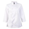 thumbnail image 2 of KNG Veste de Chef Blanche à Manches 3/4 pour Femmes - Veste de Chef Ajustée pour Dames - TG, 2 of 4