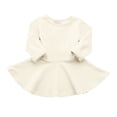 thumbnail image 5 of JUMEYU Baby Girls Ruffled Flannel Long Sleeve Medium Length Solid Color Casual Dress 9 12 Months (White,9-12 Months), 5 of 7