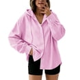 thumbnail image 3 of TaTaai Women's Striped Sun Protection Button Down Hoodie Long Sleeve Loose Shirt Jacket for Summer Beach, 3 of 5