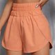 thumbnail image 3 of Pantalones cortos deportivos para mujer, pantalones cortos de entrenamiento elásticos informales sueltos de talle alto para primavera y verano, naranja XL, 3 of 6