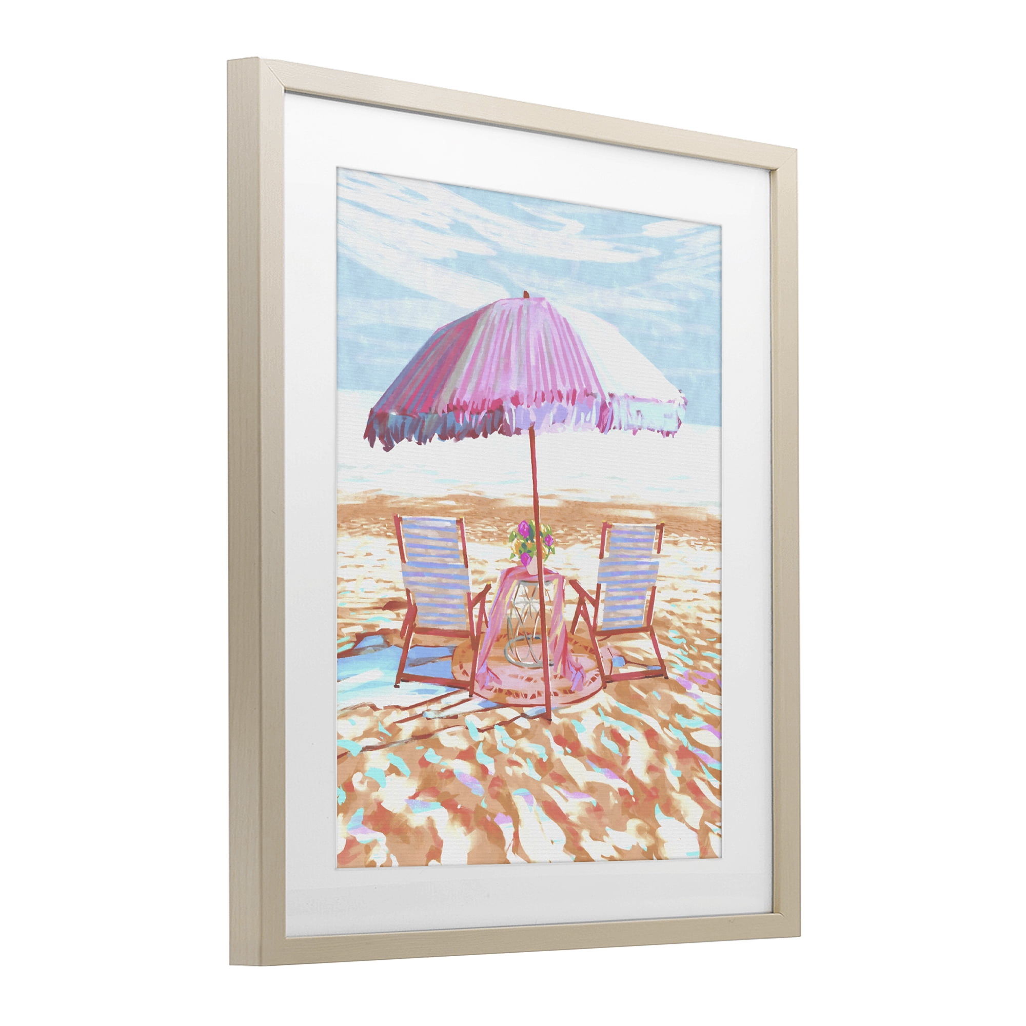 Stupell Industries Seaside Summer Picnic For Two Birch Framed Print Under Glass, design by Ziwei Li