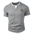thumbnail image 2 of Klisyaur Fashion Shirts for Mens Short Sleeve V Neck Summer Casual Comfortable Breathable Tops Basic Tee, 2 of 5