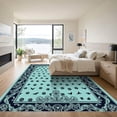 thumbnail image 3 of ODIKA 2'x3' Machine Washable Non-Slip Area Rug, Vintage Seafoam Green High Traffic Rug, Blue, 1092284, 3 of 7