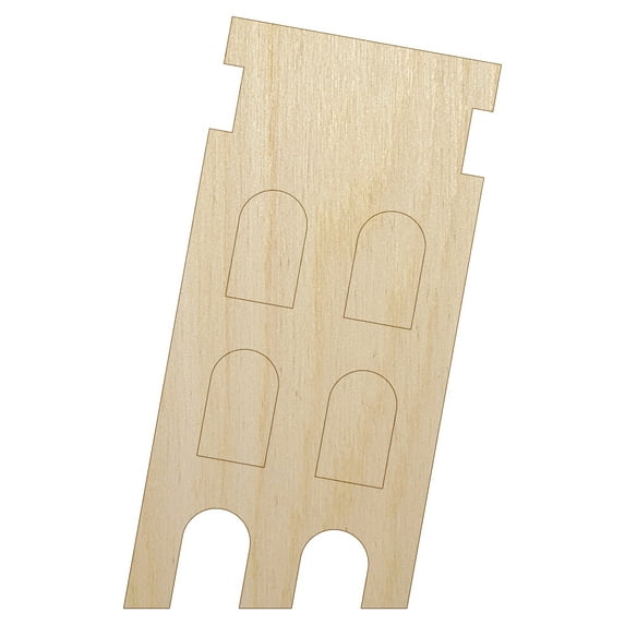 Leaning Tower of Pisa Icon Italy Wood Shape Unfinished Piece Cutout Craft DIY Projects - 6.25 Inch Size - 1/4 Inch Thick