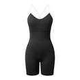 thumbnail image 7 of OSOLU Women's Sport Seamless Jumpsuit Yoga Jumpsuit Sleeveless Elastic Tracksuits Padded Gym Playsuit Ribbed Rompers For Fitness Jogging Black M, 7 of 7