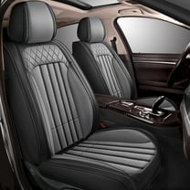 DIKSOAKR Car Seat Covers Fit for Subaru Crosstrek 2016-2025 Full Set Leather Seat Cushion Airbag Compatible Easy to Install(2 Seats,Black&Grey)