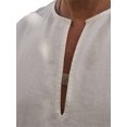 thumbnail image 2 of ZAXARRA Robe Ethnique pour Hommes Manches Courtes Retroussables Couleur Unie Kaftan Col en V, 2 of 9