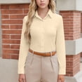 thumbnail image 2 of PFRNLF Button Down Shirts for Women Long Sleeve Stretch Fitted Dress Shirt Wrinkle Free Collared Business Work Tops, 2 of 8