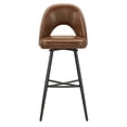 thumbnail image 3 of Weston Home Krista 29" Metal Swivel Mid-Back Bar Stools, Set of 2, Brown, 3 of 9