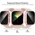 thumbnail image 2 of XIHAMA 2 Pack For Apple Watch Series 8 7 Privacy Screen Protector Case 40/41/44/45/49mm, Anti-Pry Glass Protective Film Hard PC Case Bumper for iWatch 8 7 40/41/44/45/49mm, 2 of 6