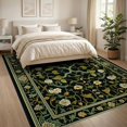 thumbnail image 3 of ODIKA 8'x10' Washable Area Rug Durable, Non-Slip Snake Vintage Forest Damask Vines Abstract Botanical Scroll Border for Living Room, Under Sectional, Family, 3 of 7