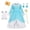 Blue Dress with Accessories, variant on Super Bros blue Princess Peach Costume for Girls Birthday Halloween Christmas Cosplay Dress Up with Rich Accessories