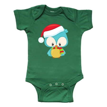 

Inktastic Christmas Owl Owl With Santa Hat And Scarf Gift Baby Boy or Baby Girl Bodysuit