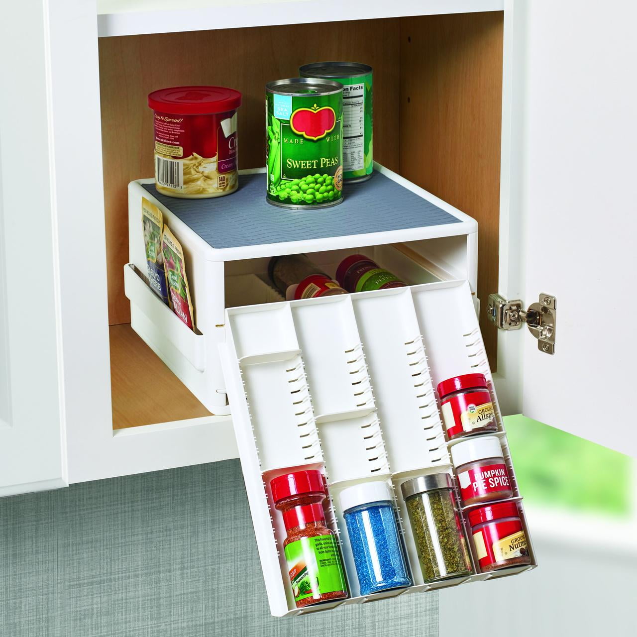 Copco 16 Jar Cabinet Spice Organizer in White - Walmart ...