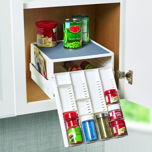 Copco 16 Jar Cabinet Spice Organizer In White Walmart Com Walmart Com