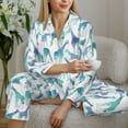 thumbnail image 6 of Pofeuu Cool Giraffe Print Womens Pajamas Set Long Sleeve Sleepwear Button Down Nightwear Soft Pj Lounge Sets Button Down Pajamas Women-Medium, 6 of 7