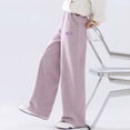 thumbnail image 4 of Xyant Girls Wide Leg Elastic High Waisted Pants Sweatpants Baggy Track Pants Trousers Casual Streetwear Size 3-14T (Purple,9-10 Years), 4 of 7