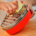 thumbnail image 3 of Cheese Grater Citrus Lemon Zester with Food Storage Container & Lid - Perfect For Hard Parmesan Or Soft Cheddar Cheeses, Ginger, Vegetables, Butter, Chocolate & Nutmeg (Red), 3 of 8