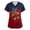 Light Blue #20, variant on Women's 250th Anniversary Usa Scrubs Patriotic Short Sleeve Scrub Tops 4th Of July V Neck Usa Flag Nursing Uniforms Stretch Shirts with Pockets Deep Red S