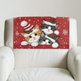 thumbnail image 5 of SCRAWLGOD Christmas Cats Holly Snowflake Snow Print Red 2 Piece Non Slip Headrest Cover for Furniture Slipcovers,PU Leather Recliner Headrest Protector 17x27in Head Protector Cover for Home Decor, 5 of 7