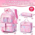 thumbnail image 5 of 3-Piece Kawaii Backpack Set - Lightweigt Water Resistant Daypacks Travel Bookbag, Pink Blue, 5 of 8