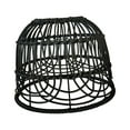 thumbnail image 2 of Rattan Lampshade Rattan Basket Chandelier Lamp Shade Woven Lampshade Round nature Replacement Wicker Pendant Light Cover for Living Room Black, 2 of 9