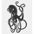 thumbnail image 3 of Octopus Duvet Cover Set, Black Danger Cartoon Octopus Characters with Curling Tentacles Swimming Underwater Art, Decorative 2 Piece Bedding Set with 1 Pillow Shams, Twin Size, Black, by Ambesonne, 3 of 3