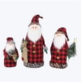 thumbnail image 2 of Youngs 91368 Wood & Fabric Tabletop Black & Red Plaid Santa, 2 of 2