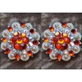 thumbnail image 3 of Set Of 8 Western Screw Back Concho Orange Ab Crystal 1-1/4In Saddle, 3 of 7